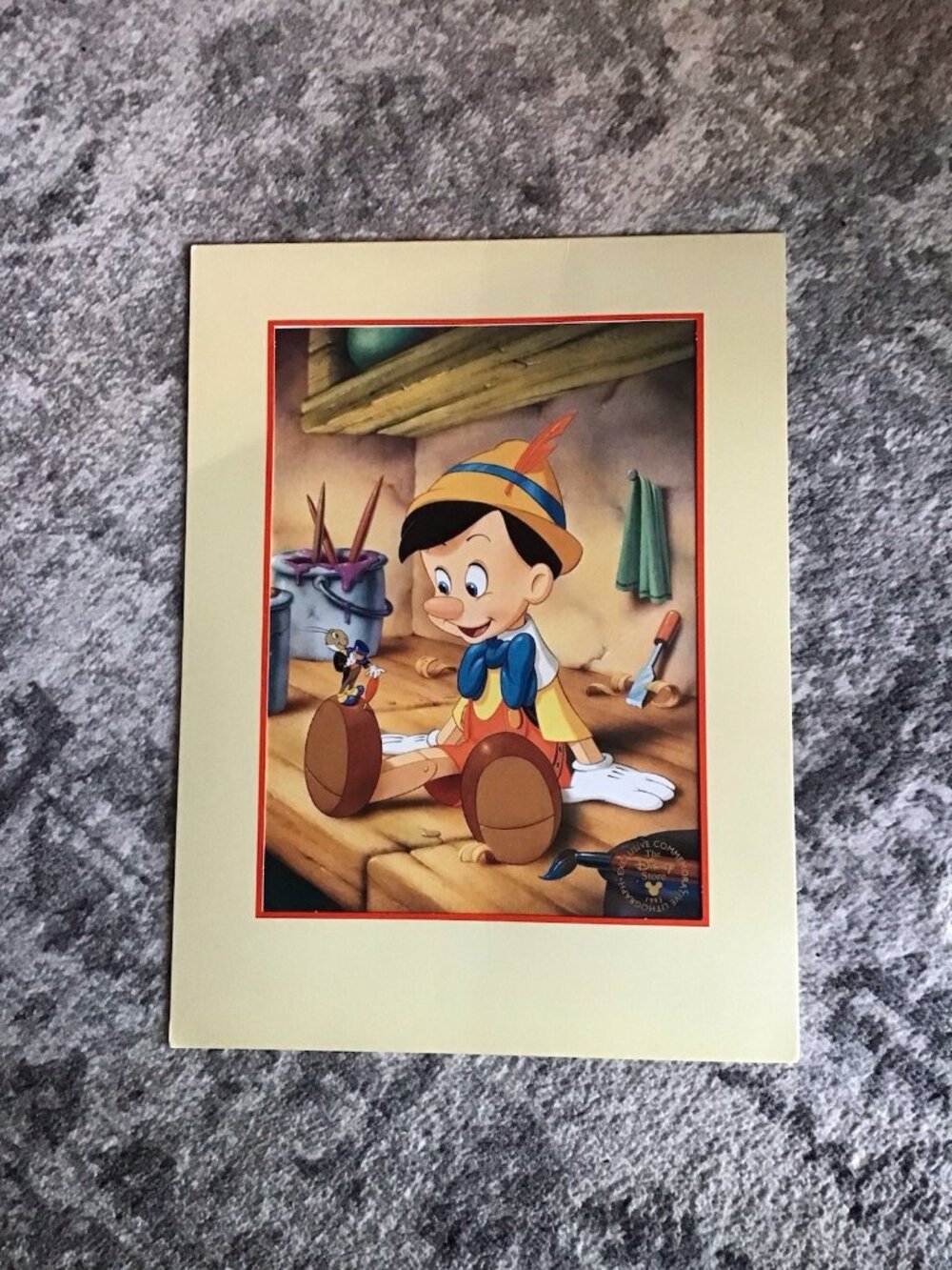 Disney Store Pinocchio Lithograph Exclusive 1993 Commemorative 12”x16” Vintage